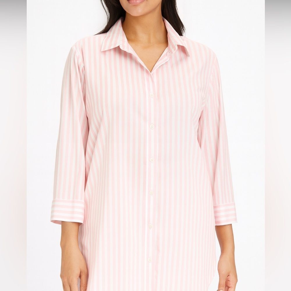 Hinson Wu Pink And White Striped Shirt